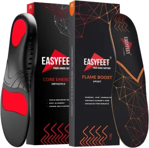 Active Sports Orthotics Insoles Set - Fitness and Running Pack - Athletic Shoe Inserts - Baseball Basketball Training Hiking - Sneakers Running Shoes Insoles