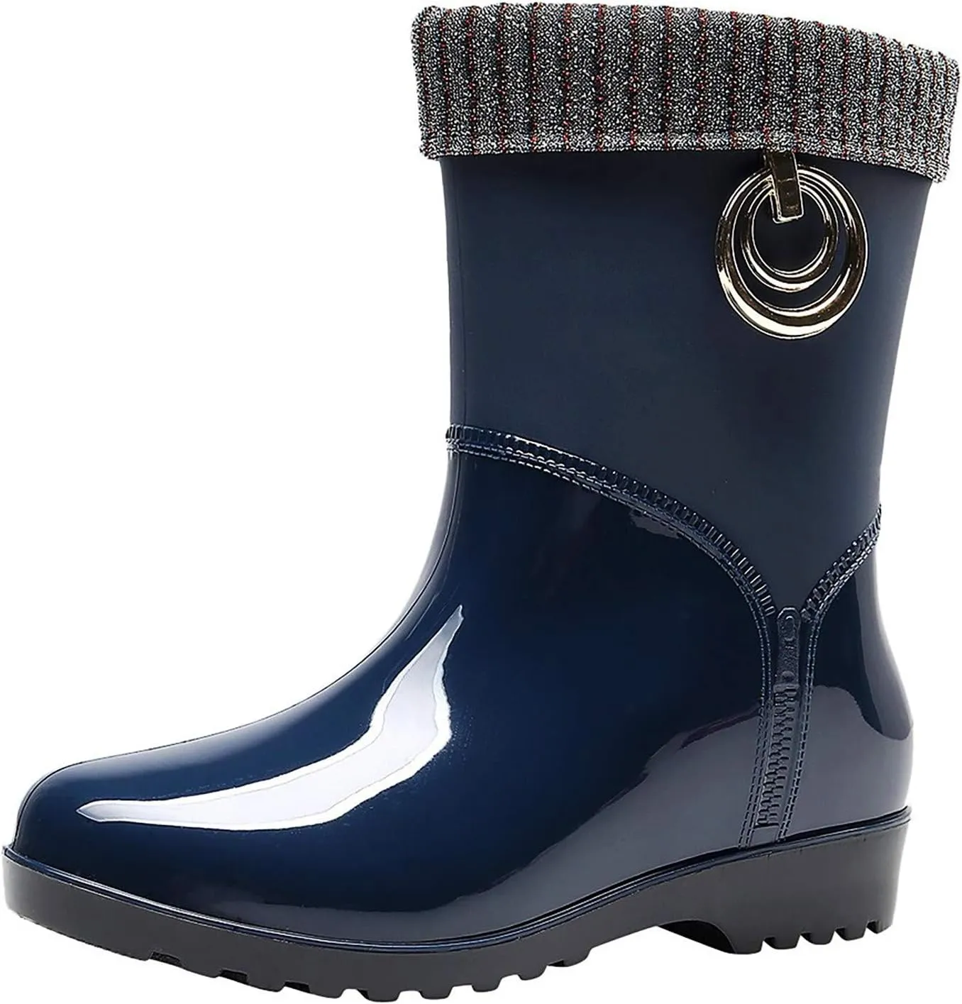 AMDBEL Rain Boots For Women, Women's Mid Calf Rain Boots Waterproof Garden Rain Shoes Anti-Slipping Rainboots for Ladies