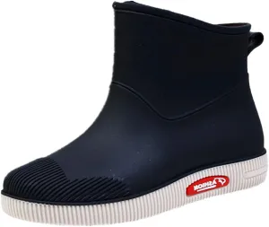 AMDBEL Tall Rain Boots for Women,Ankle Rain Boots for Women Wide Width, Mid Calf Rain Boots Waterproof Lightweight Garden Shoes Soft Insole Short Rain Boots