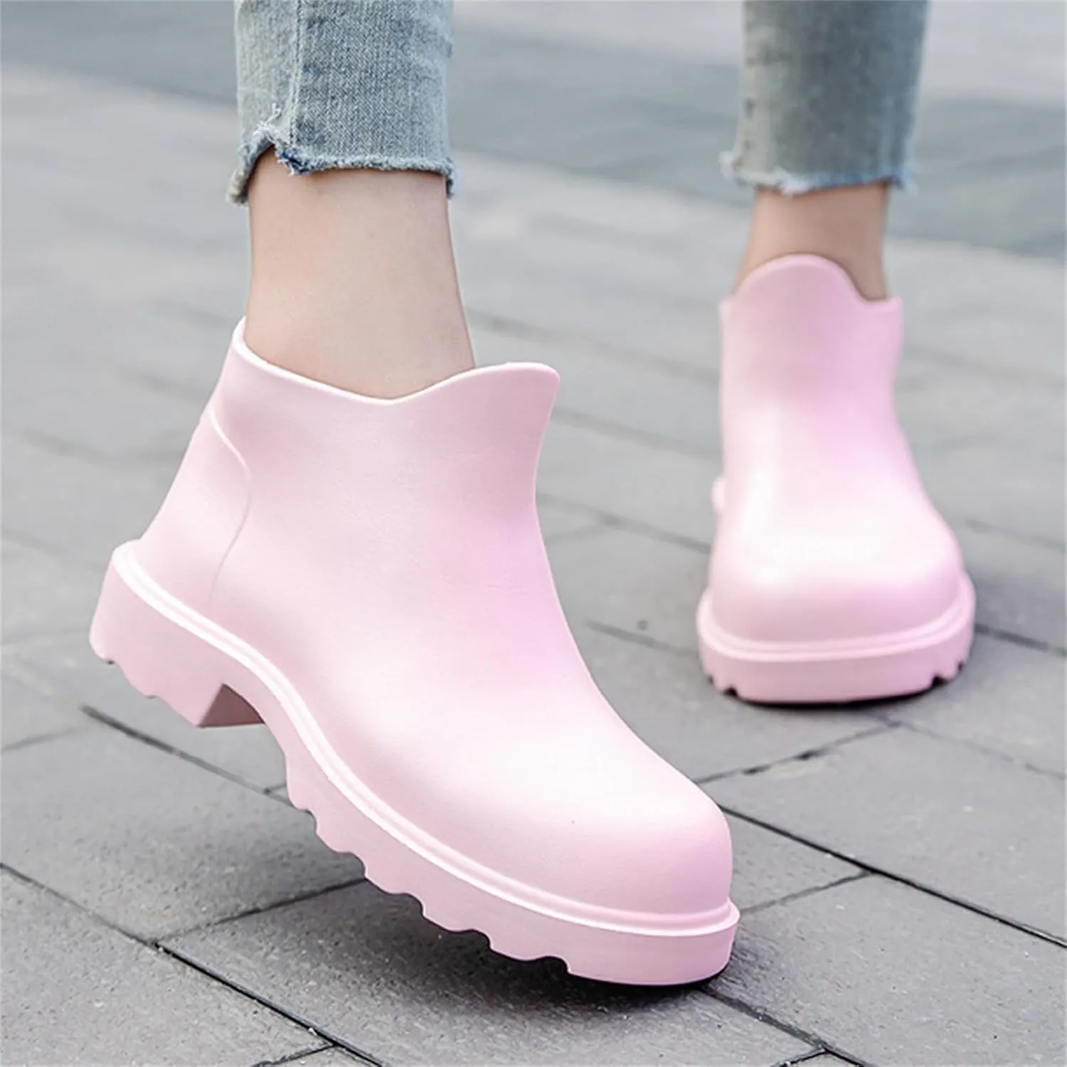 Ankle Rain Boots for Women Waterproof Fashion Short Tube Water Proof Non Slip Rain Boots Non Slip Fishing Shoes