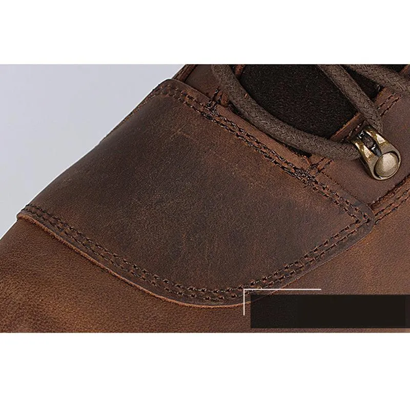 Anti-Drop Protection Retro Motorcycle Cowhide Boots