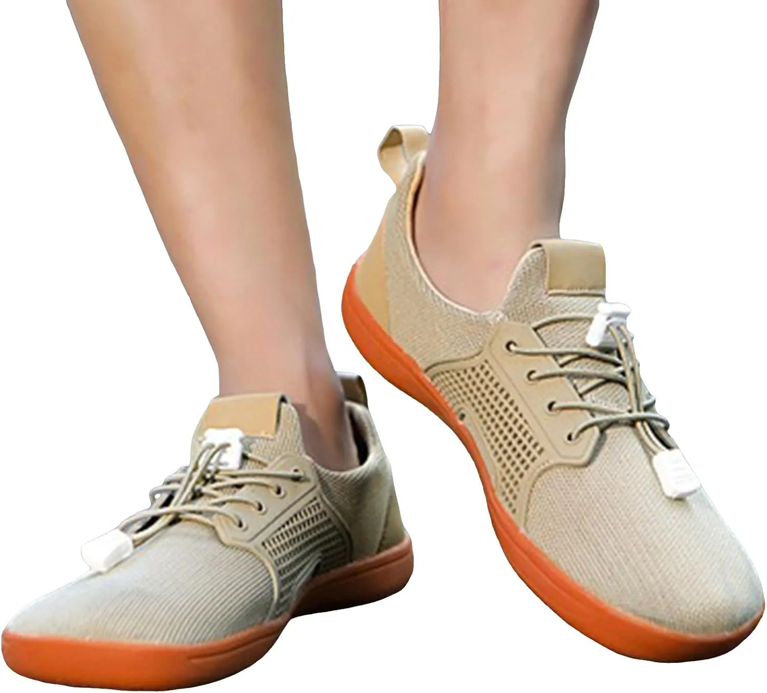 Arch Support Orthopedic Sneakers for Women Breathable Zero Drop Adjustable Barefoot Shoes Fly Woven Mesh Shoe