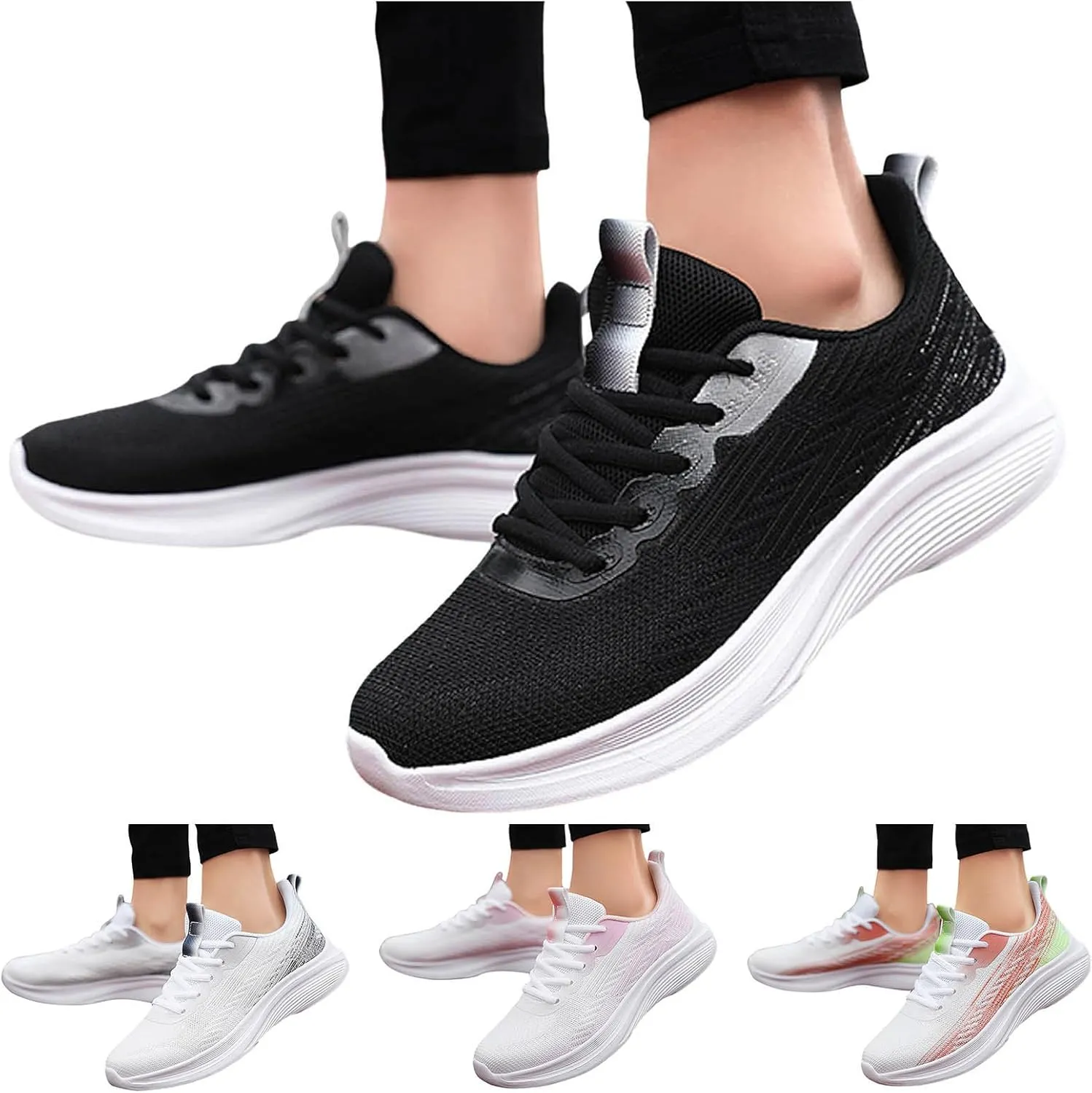 Arch Support Platform Sneakers for Women Non Slip Workout Fashion Tennis Running Sneakers Canvas Slip on Shoe