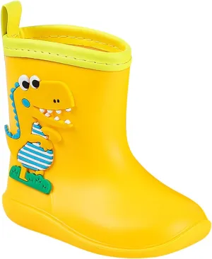Baby Kids Easy On Rain Shoes Boots for Toddler Little Kid Dinosaur Print Rainboots Waterproof Rubber Boots Non Slip