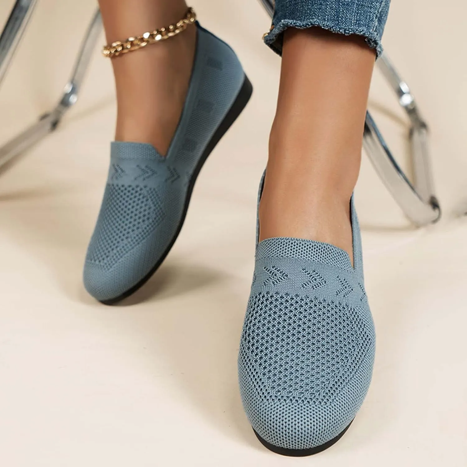Black Loafers for Women Comfortable Pointed Toe Memory Foam Women's Dressy Shoes Fashion Hiking Workout Sneakers