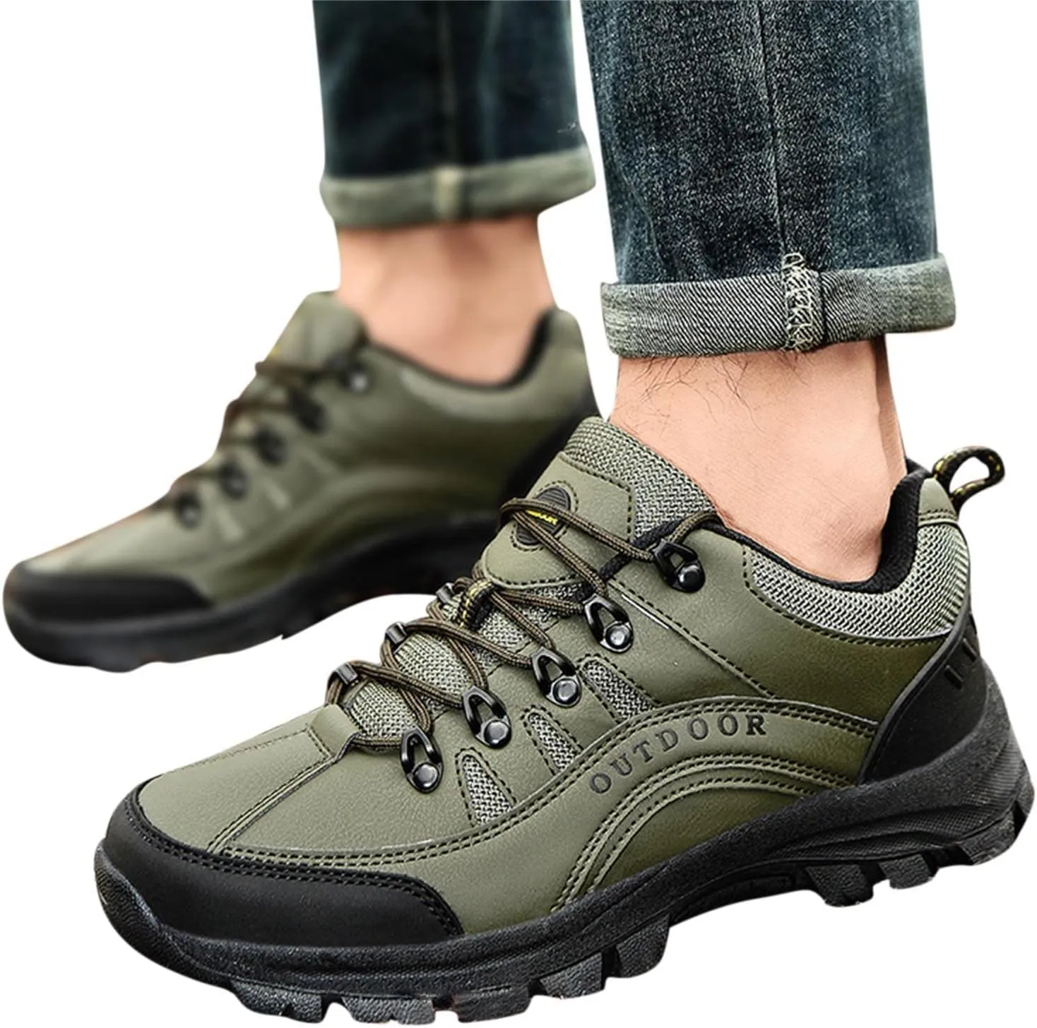 BORAMAX Men's Anti-Skid Cross-Country Travel Shoes Men's Supportive Running Shoes Cushioned Lightweight Athletic Sneakers