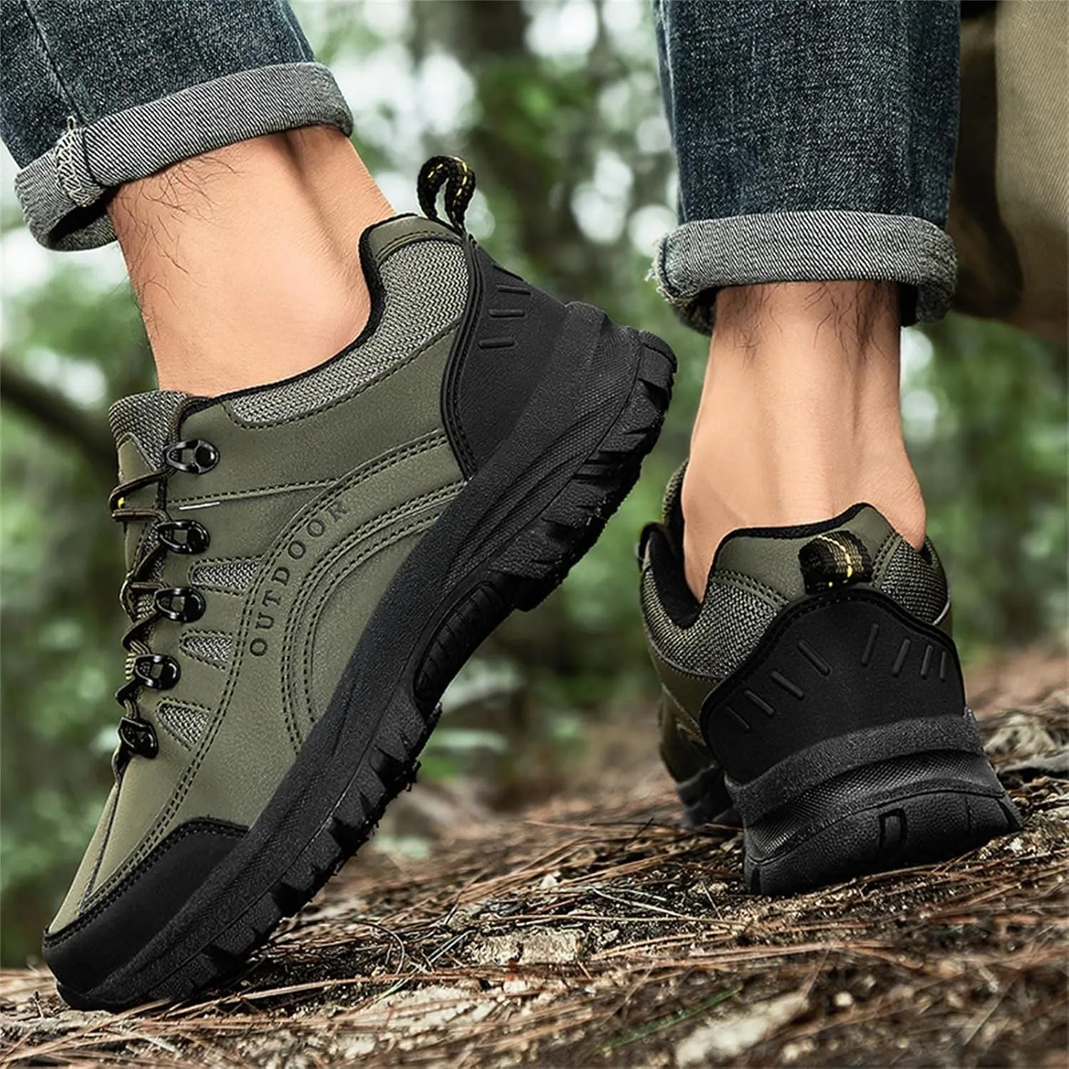 BORAMAX Men's Anti-Skid Cross-Country Travel Shoes Men's Supportive Running Shoes Cushioned Lightweight Athletic Sneakers
