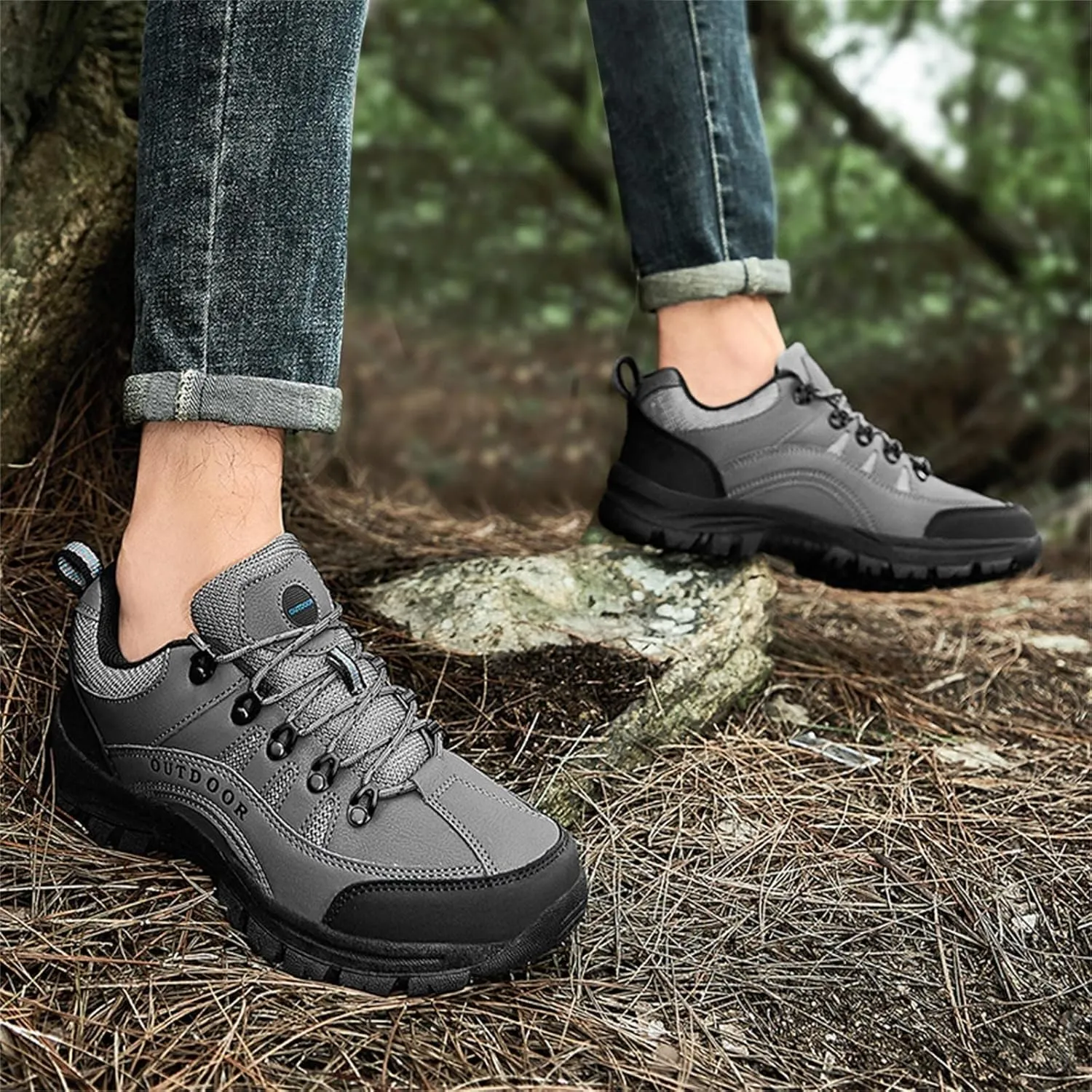 BORAMAX Men's Anti-Skid Cross-Country Travel Shoes Men's Supportive Running Shoes Cushioned Lightweight Athletic Sneakers