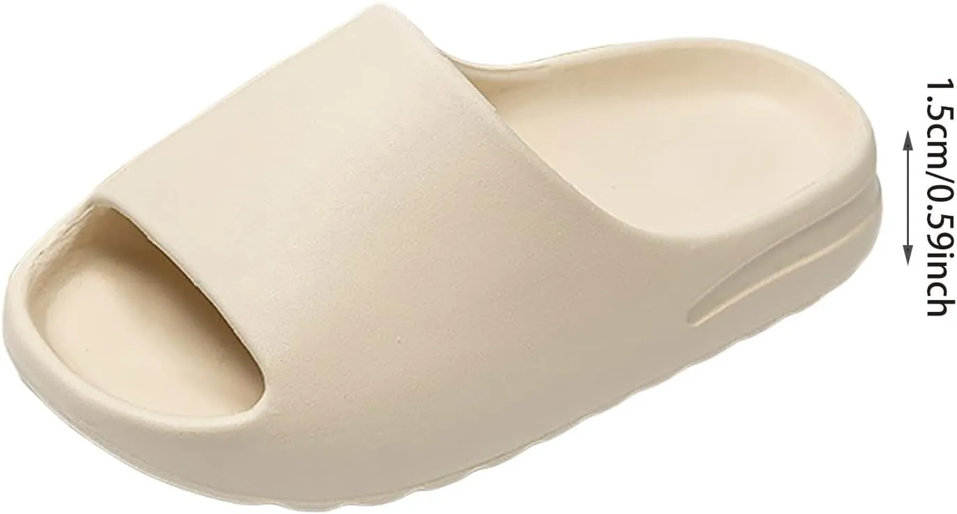 Boys Girls Comfy Slippers Girls Comfortable Soft Slippers Fashion Thick Soled Classic Solid Color Home