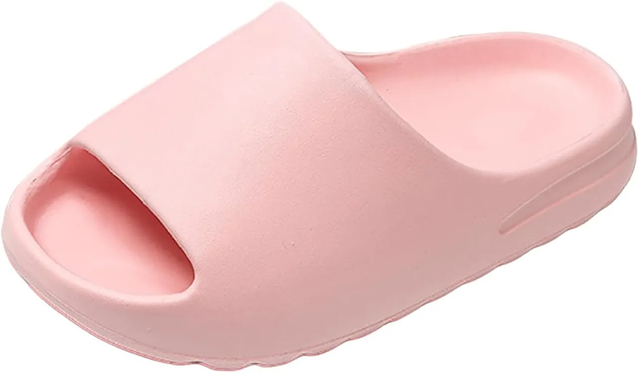 Boys Girls Comfy Slippers Girls Comfortable Soft Slippers Fashion Thick Soled Classic Solid Color Home