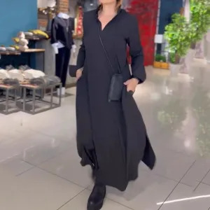 Brisa™ | Elegant Long-Sleeve V-Neck Maxi Dress