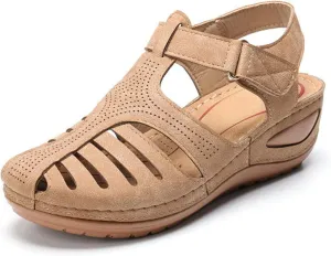 Closed Toe Sandals for Women Platform Dressy Women's Wedge Sandals Summer Wedge Sandal Comfortable Hollow Out Shoes