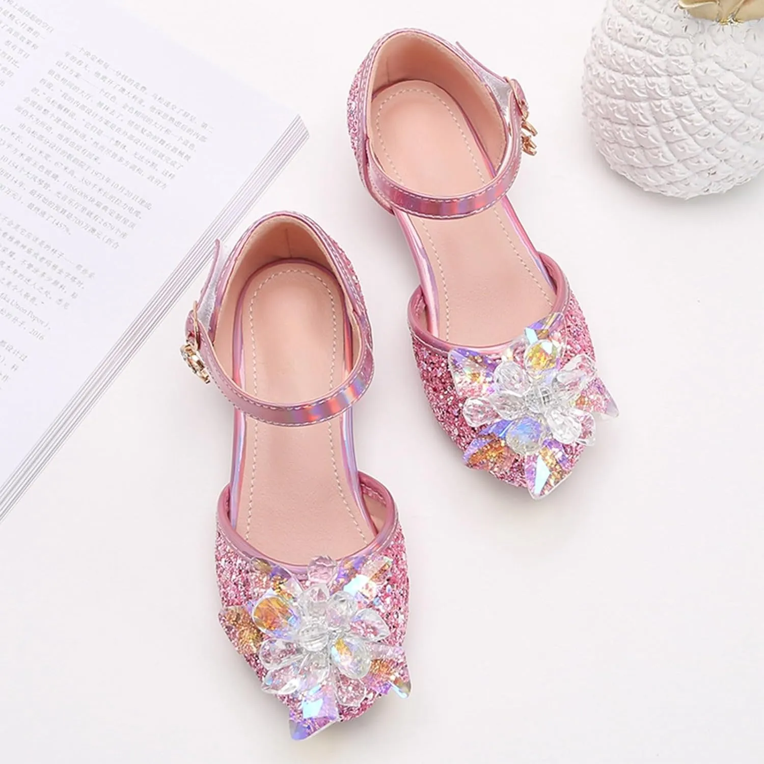Comfortable Boys Kids Sandals Outdoor Shoes Baotou Princess Shoes Glass Flower Sequins Children's Performance High Heels Little Girl Sandals