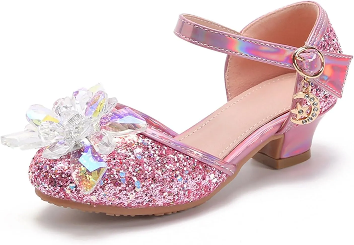 Comfortable Boys Kids Sandals Outdoor Shoes Baotou Princess Shoes Glass Flower Sequins Children's Performance High Heels Little Girl Sandals