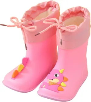 Dinosaur Rain Boots Toddler 9 Rain Boots Baby Colorful Plush Water Shoes Eva Soft Outdoor Blue Boys Rain Boots
