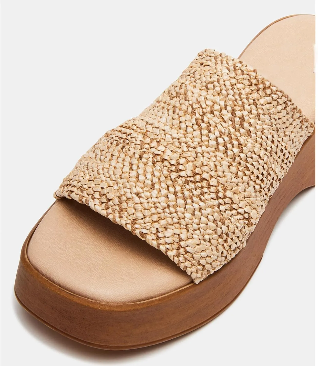DOEYG Raffia Platform Slide Sandals for Women Comfortable Espadrille Wedge Sandals Cute Beach Summer Straw Sandals