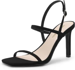 DREAM PAIRS Womens Slingback Heels High Stilettos Open Square Toe Ankle Strap Pumps Sexy Comfort Strappy Dress Shoes Wedding Bridal Heeled Sandals