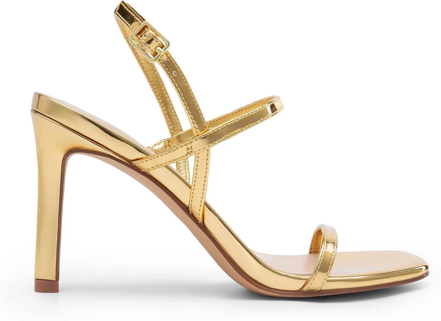 DREAM PAIRS Womens Slingback Heels High Stilettos Open Square Toe Ankle Strap Pumps Sexy Comfort Strappy Dress Shoes Wedding Bridal Heeled Sandals
