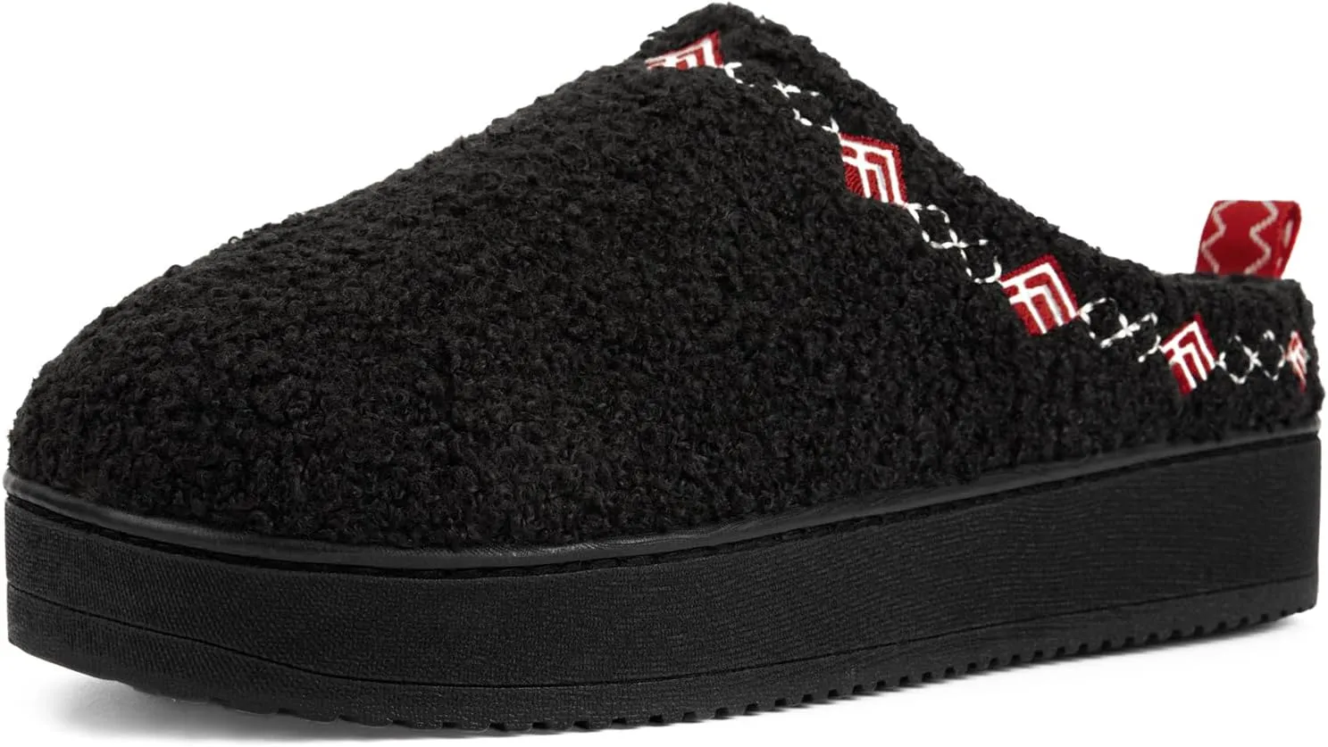FamilyFairy Women's Slippers with Fuzzy Curly Fur Platform House Shoes Slip on Bedroom Indoor Outdoor