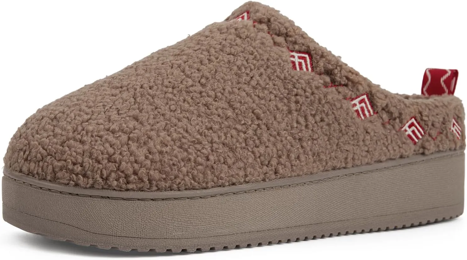 FamilyFairy Women's Slippers with Fuzzy Curly Fur Platform House Shoes Slip on Bedroom Indoor Outdoor