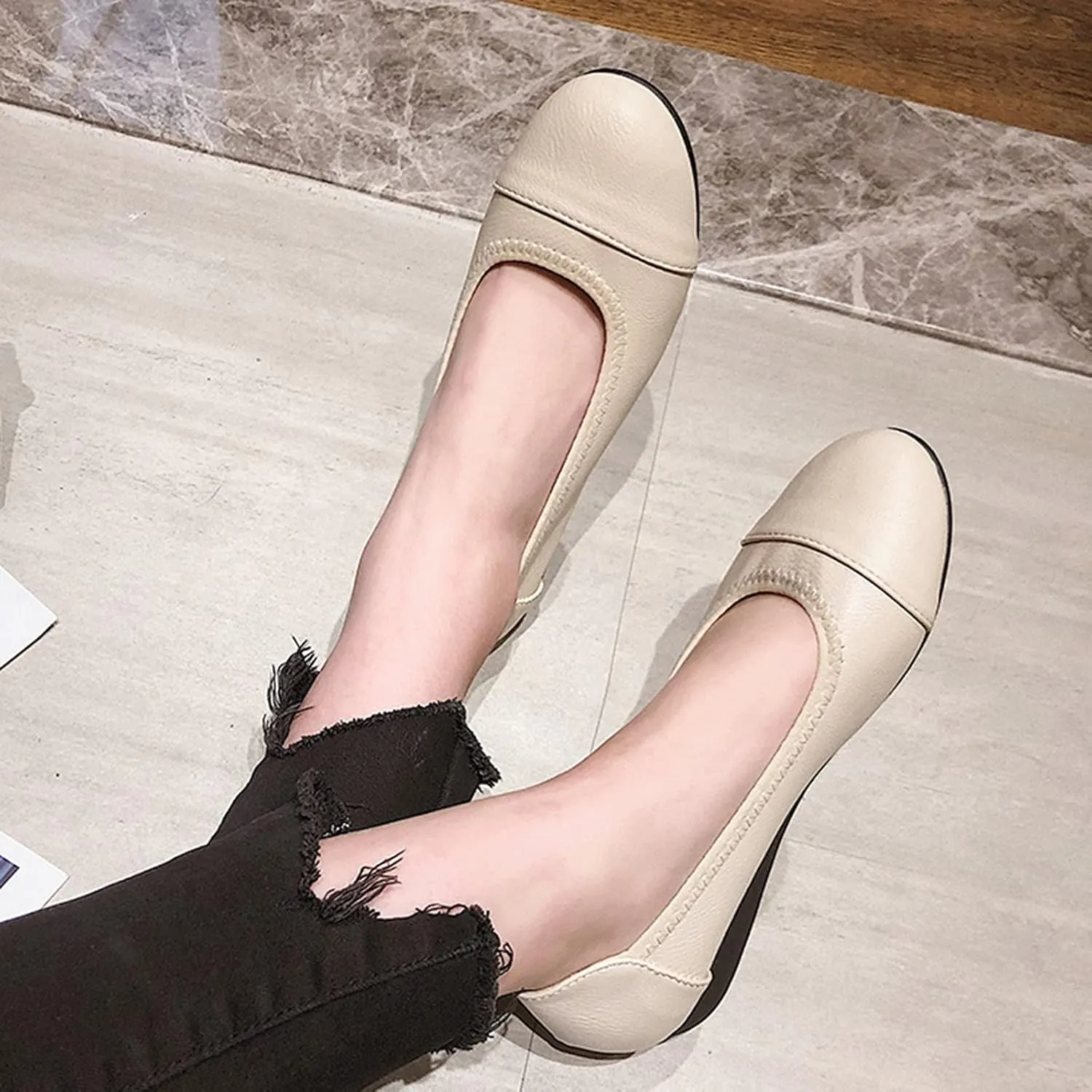 Flat Shoes for Women Dressy Work Shoes Ballet Flats Comfortable Slip On Loafers Round Toe Office Shoe Flat Dress Shoe