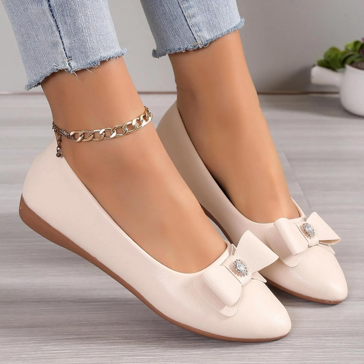 Flat Shoes for Women Dressy Work Shoes Ballet Flats Comfortable Slip On Loafers Round Toe Office Shoe Flat Dress Shoe