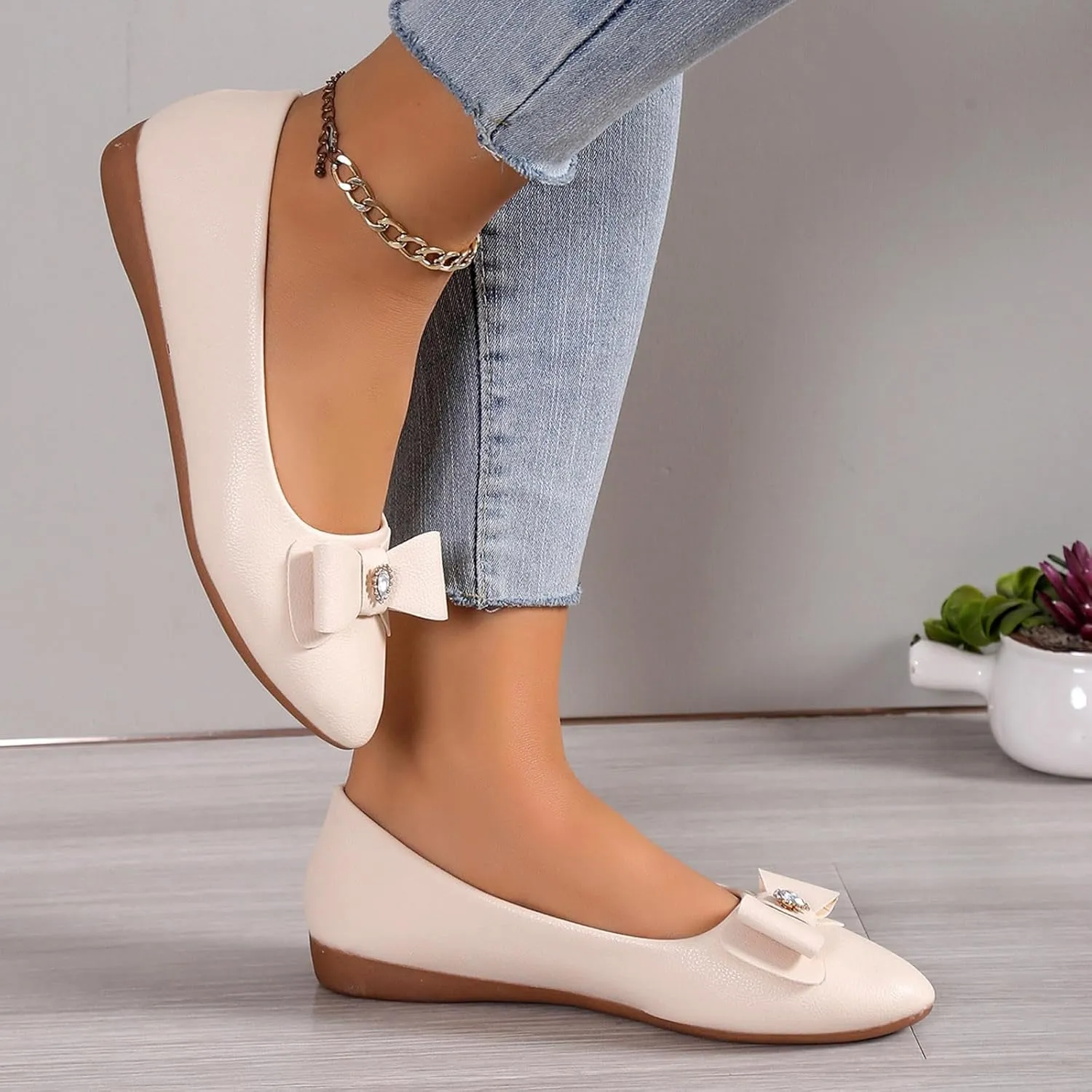 Flat Shoes for Women Dressy Work Shoes Ballet Flats Comfortable Slip On Loafers Round Toe Office Shoe Flat Dress Shoe