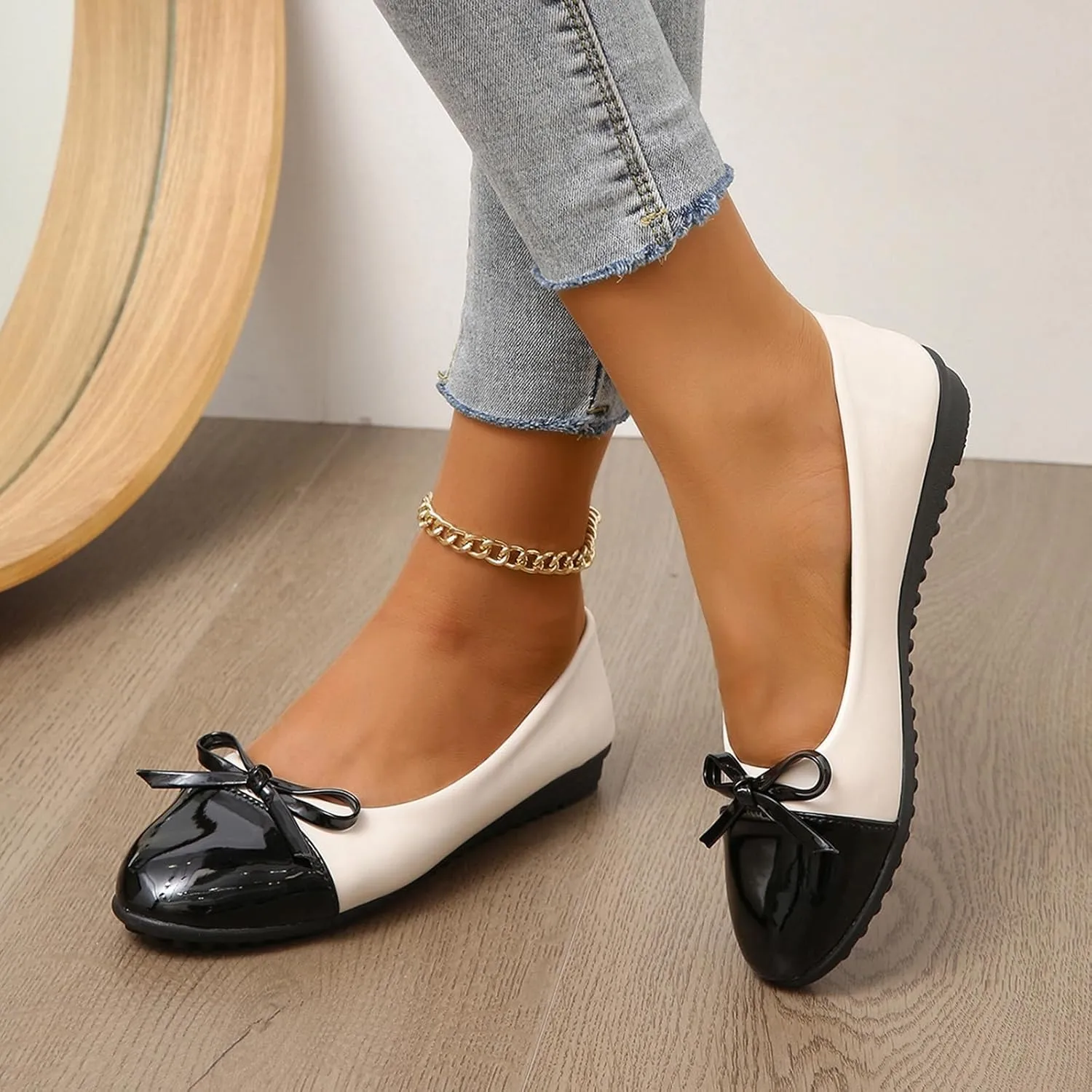 Flat Shoes for Women Dressy Work Shoes Ballet Flats Comfortable Slip On Loafers Round Toe Office Shoe Flat Dress Shoe
