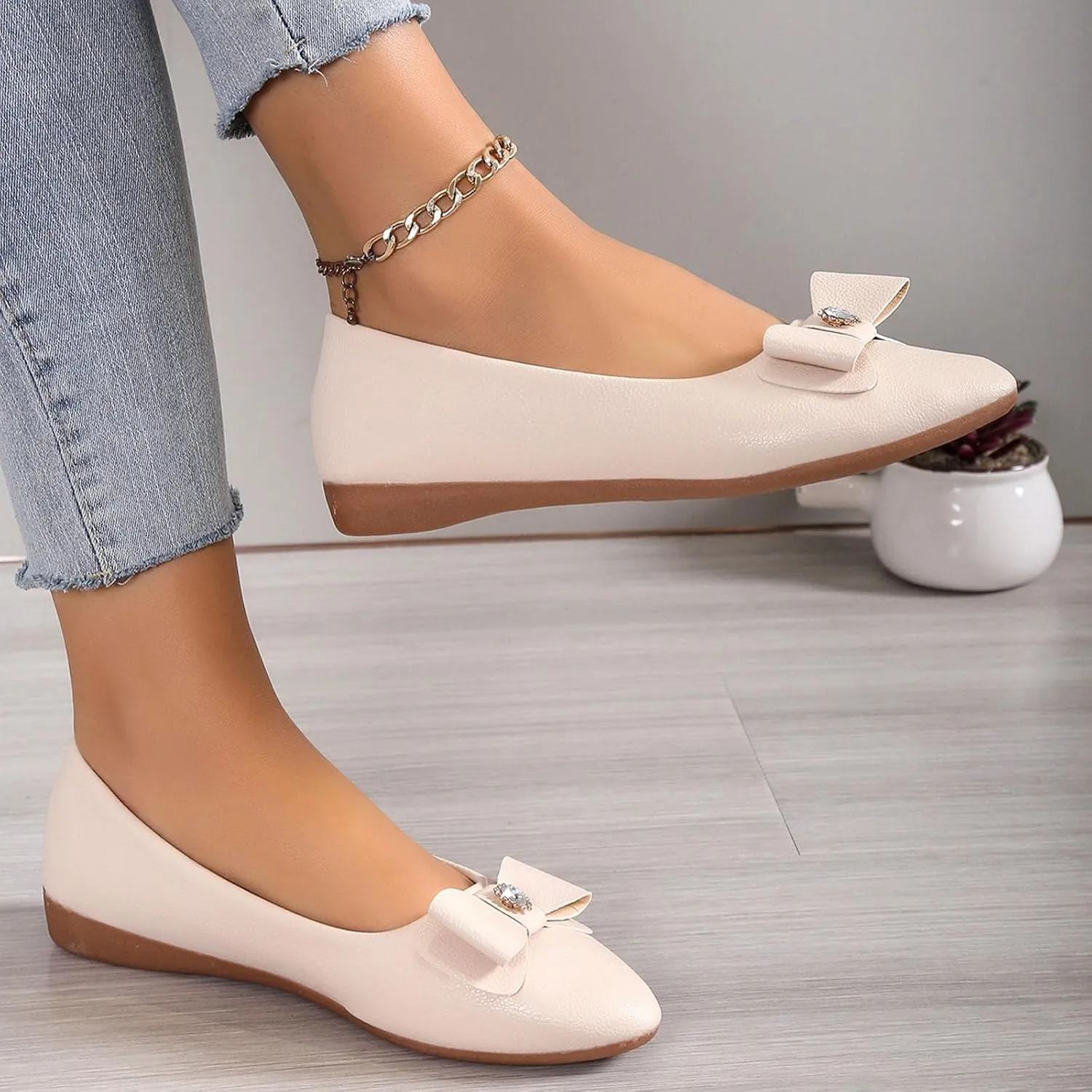 Flat Shoes for Women Dressy Work Shoes Ballet Flats Comfortable Slip On Loafers Round Toe Office Shoe Flat Dress Shoe