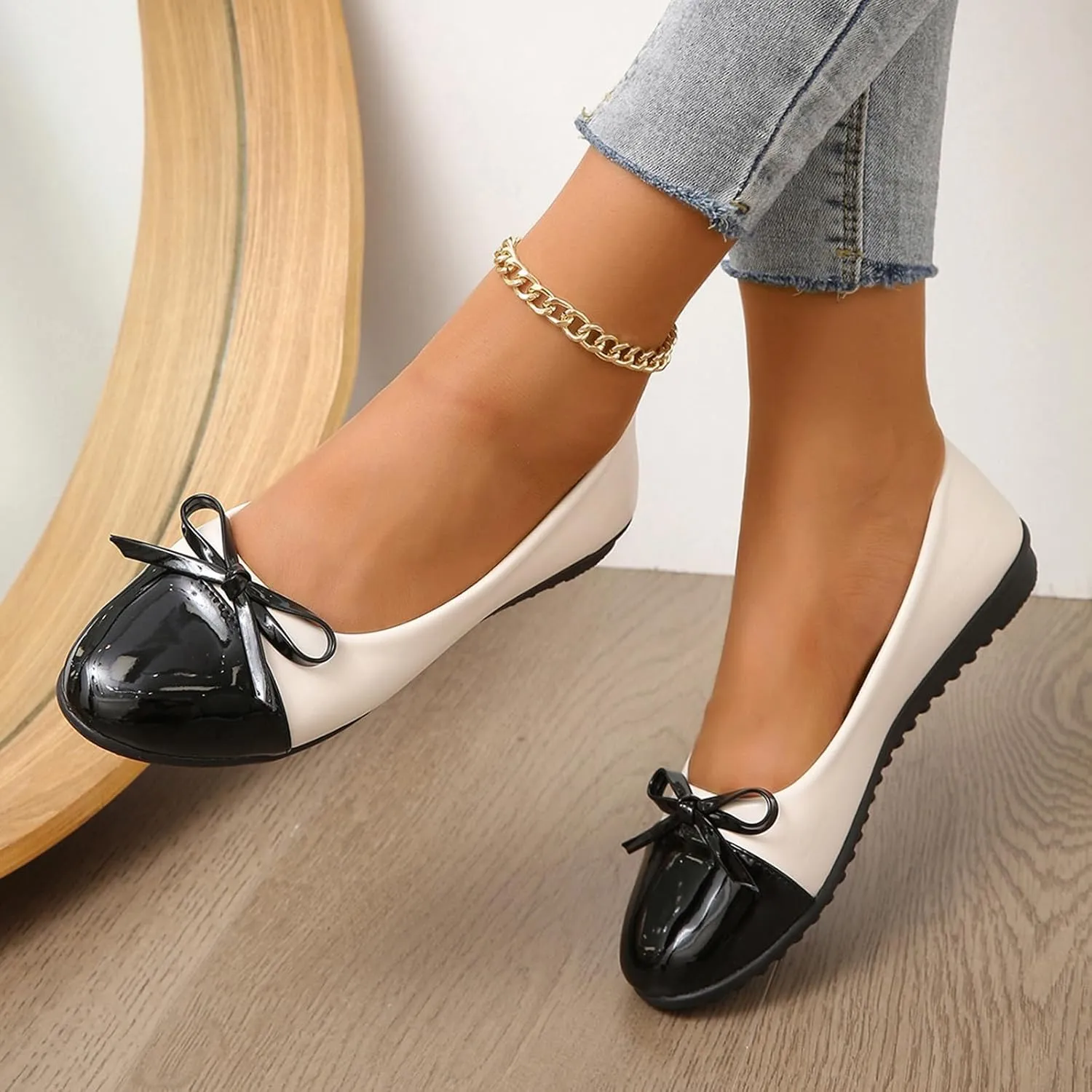 Flat Shoes for Women Dressy Work Shoes Ballet Flats Comfortable Slip On Loafers Round Toe Office Shoe Flat Dress Shoe