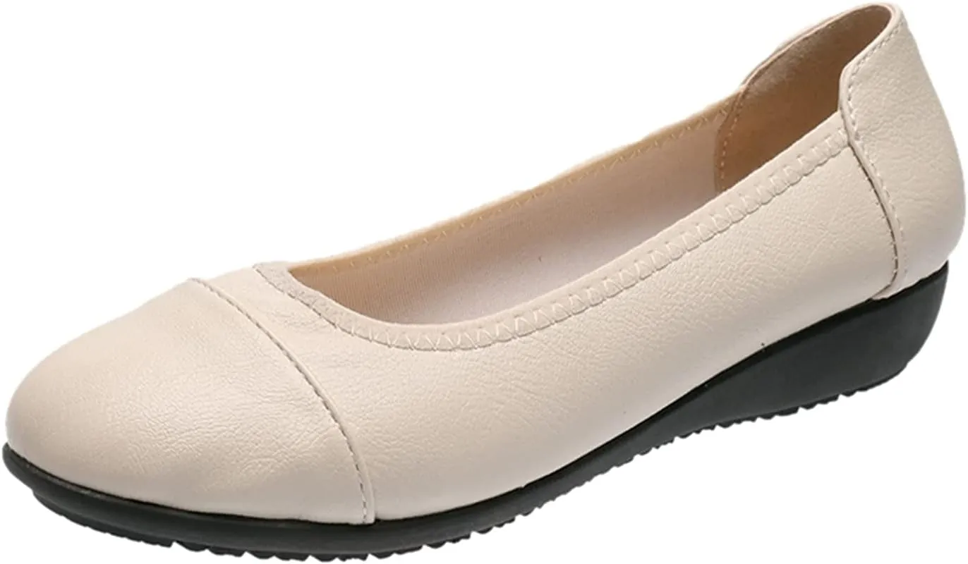 Flat Shoes for Women Dressy Work Shoes Ballet Flats Comfortable Slip On Loafers Round Toe Office Shoe Flat Dress Shoe