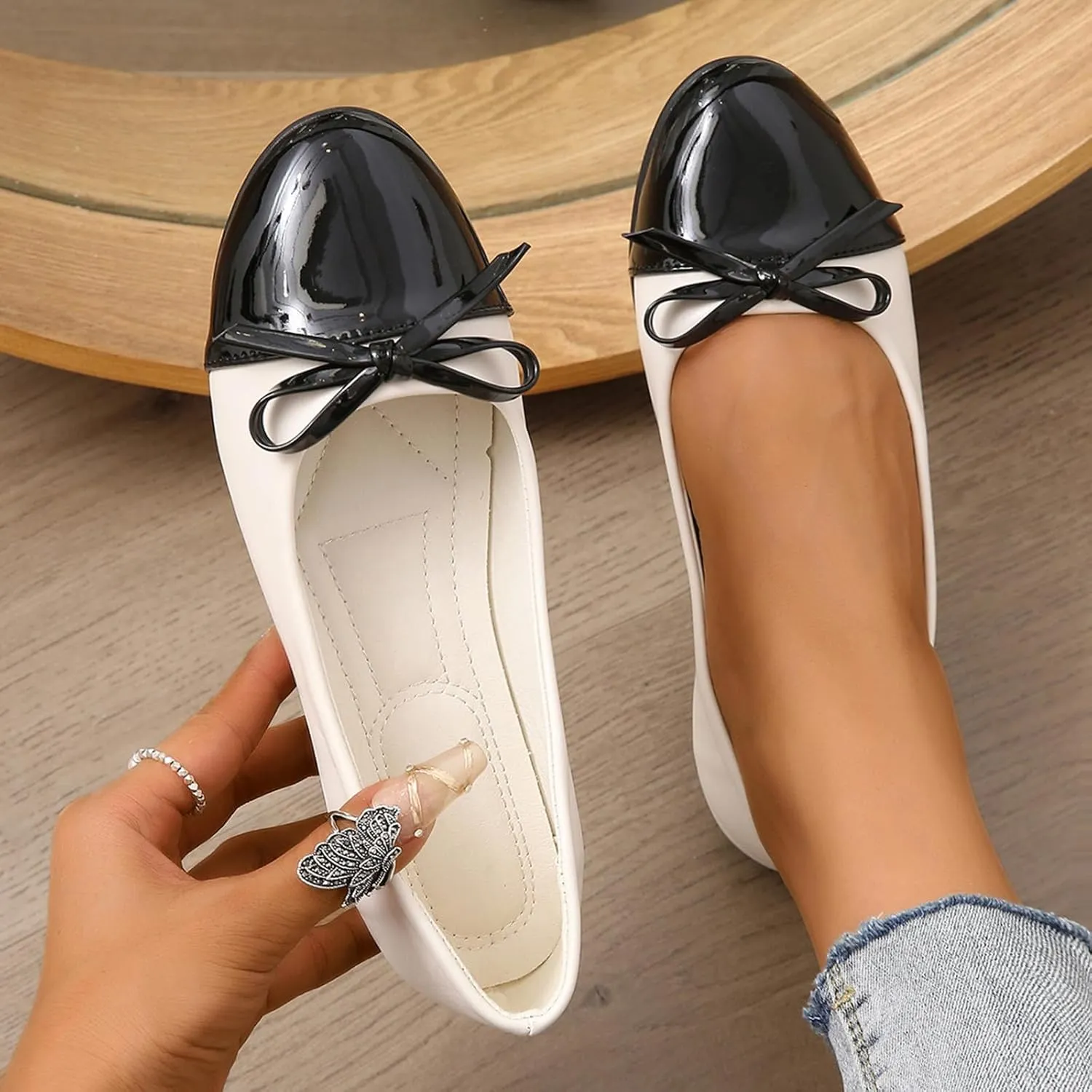 Flat Shoes for Women Dressy Work Shoes Ballet Flats Comfortable Slip On Loafers Round Toe Office Shoe Flat Dress Shoe