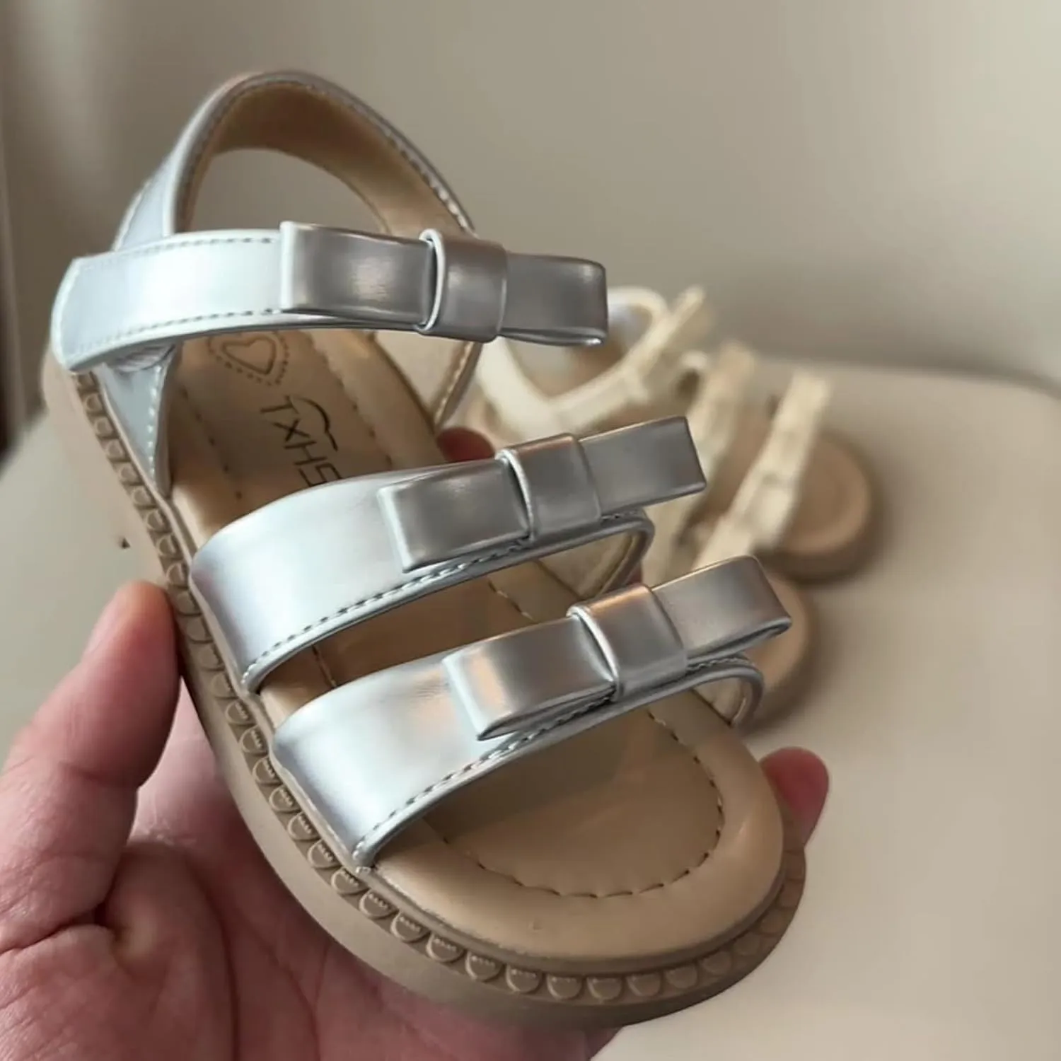 Girls Comfortable Sandals Summer New Childrens Bow Soft Bottom Shoes Girl Sandals Size 1 Size 1 Girls