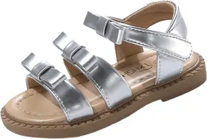 Girls Comfortable Sandals Summer New Childrens Bow Soft Bottom Shoes Girl Sandals Size 1 Size 1 Girls