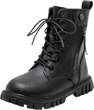 Girls Dress Boots Kids Toddler Double Side Zipper Design Mid Calf Boots Warm Shoes Fashion Lace Up Outdoor Boots