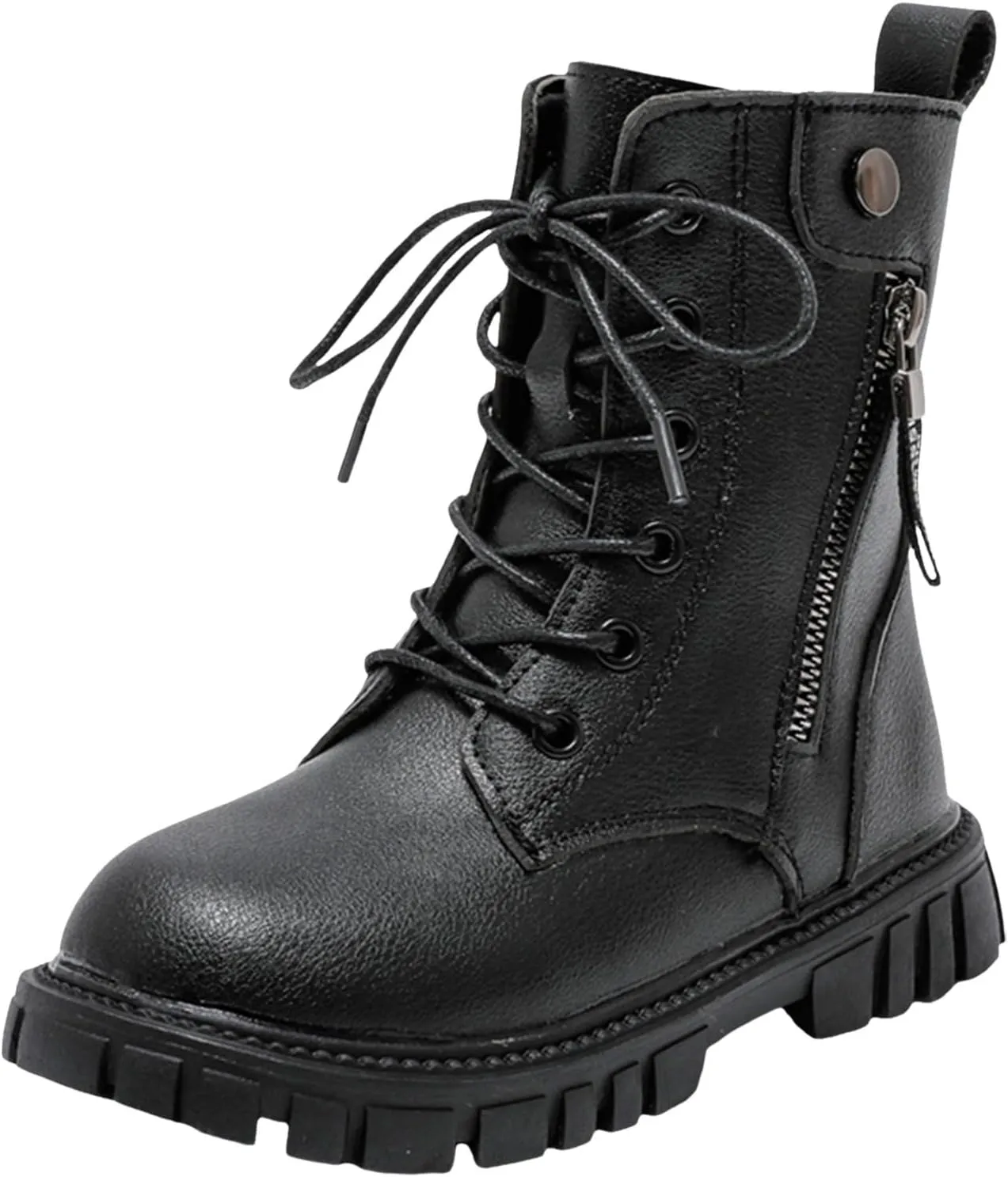 Girls Dress Boots Kids Toddler Double Side Zipper Design Mid Calf Boots Warm Shoes Fashion Lace Up Outdoor Boots
