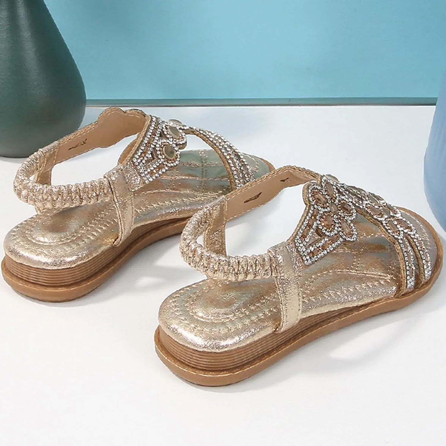 Girls Glitter Beach Shoes Shoes Flat Summer Glitter Boho Comfortable Sandals with Girls Size 3 Sandals
