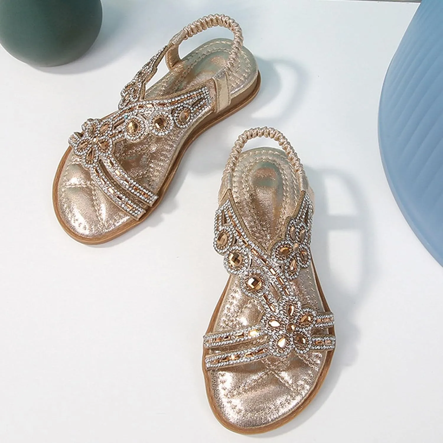 Girls Glitter Beach Shoes Shoes Flat Summer Glitter Boho Comfortable Sandals with Girls Size 3 Sandals