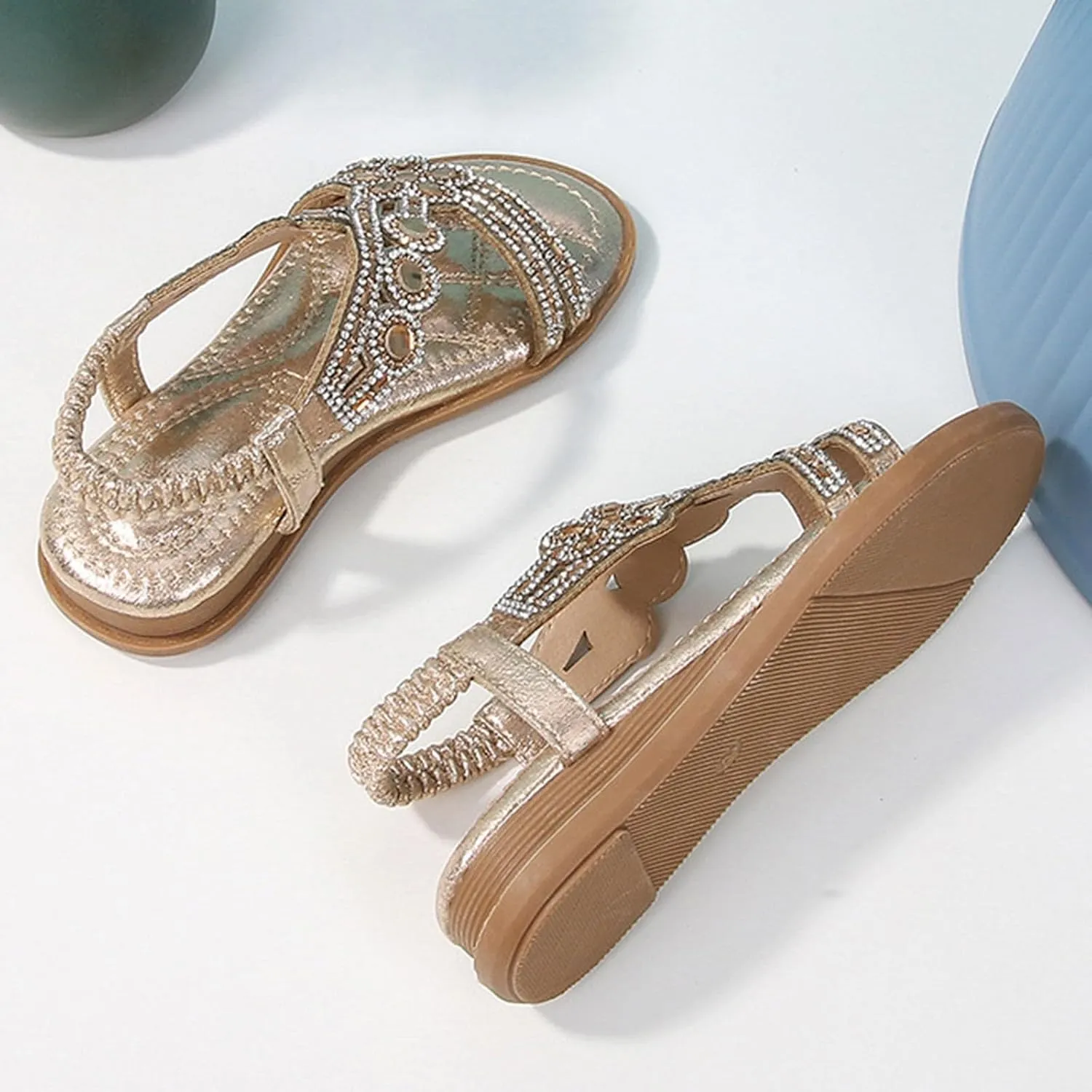 Girls Glitter Beach Shoes Shoes Flat Summer Glitter Boho Comfortable Sandals with Girls Size 3 Sandals