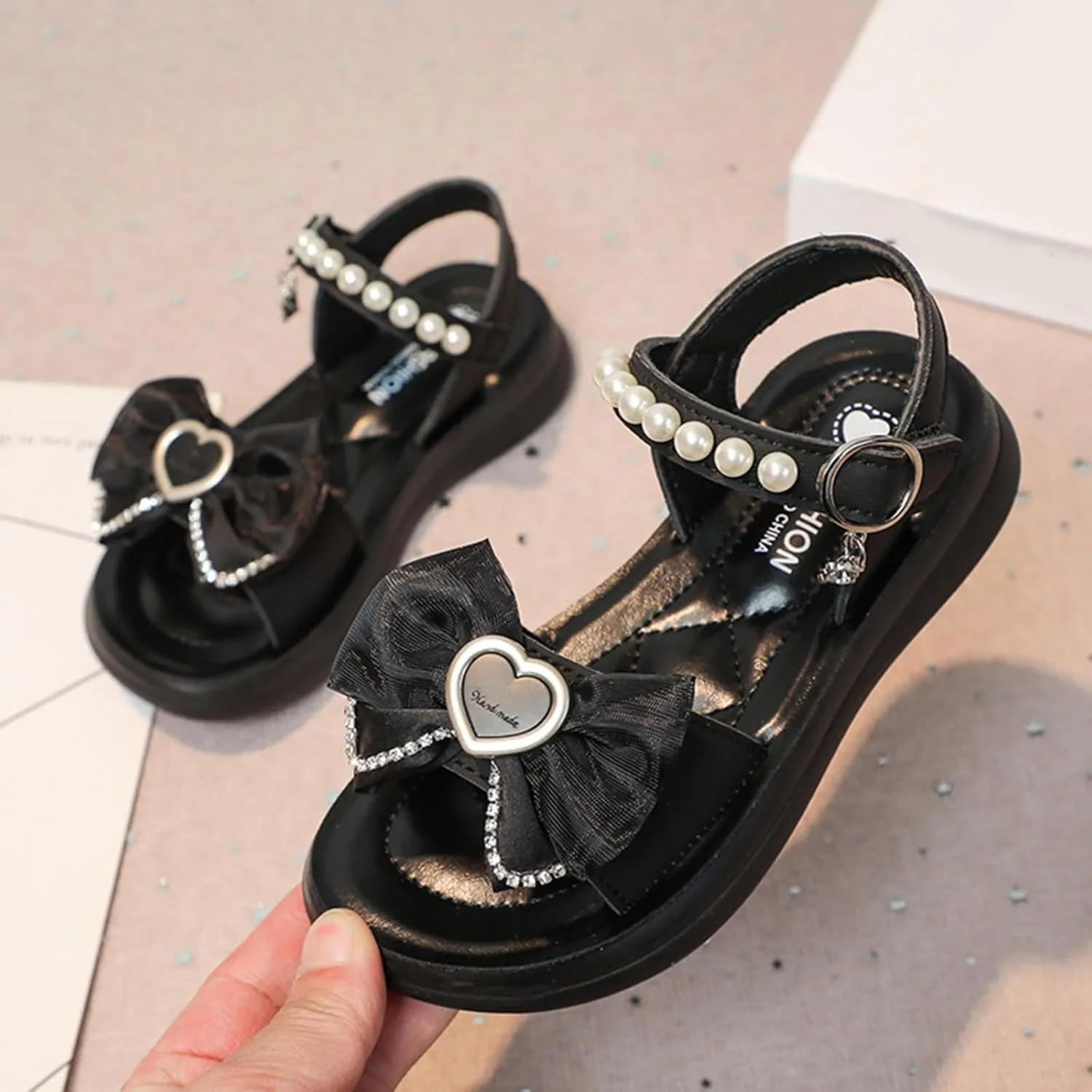 Girls Print Sandal Children Shoes Thick Soled Comfortable Soft Soled Sandals Fashionable Love Butterfly Sandals