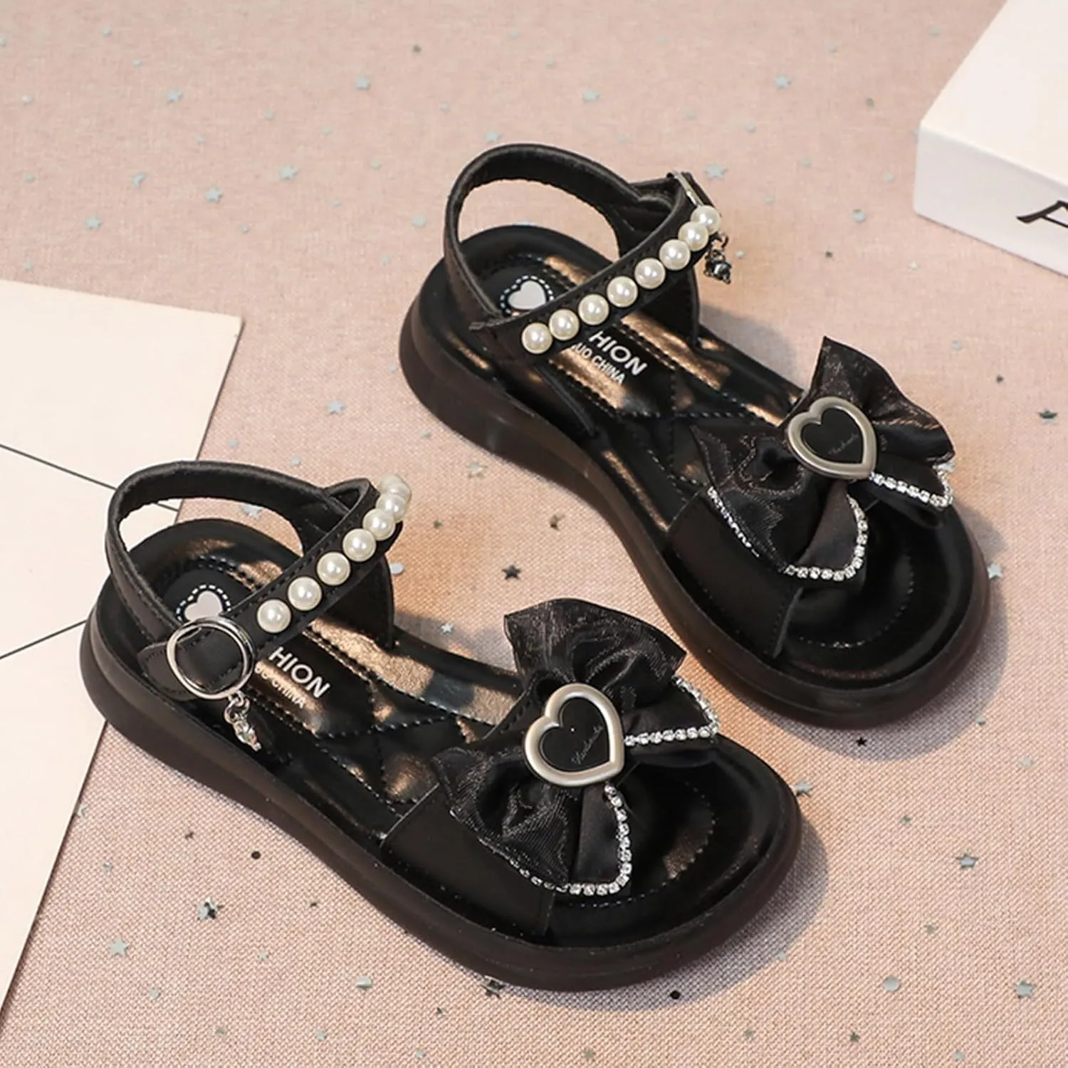 Girls Print Sandal Children Shoes Thick Soled Comfortable Soft Soled Sandals Fashionable Love Butterfly Sandals