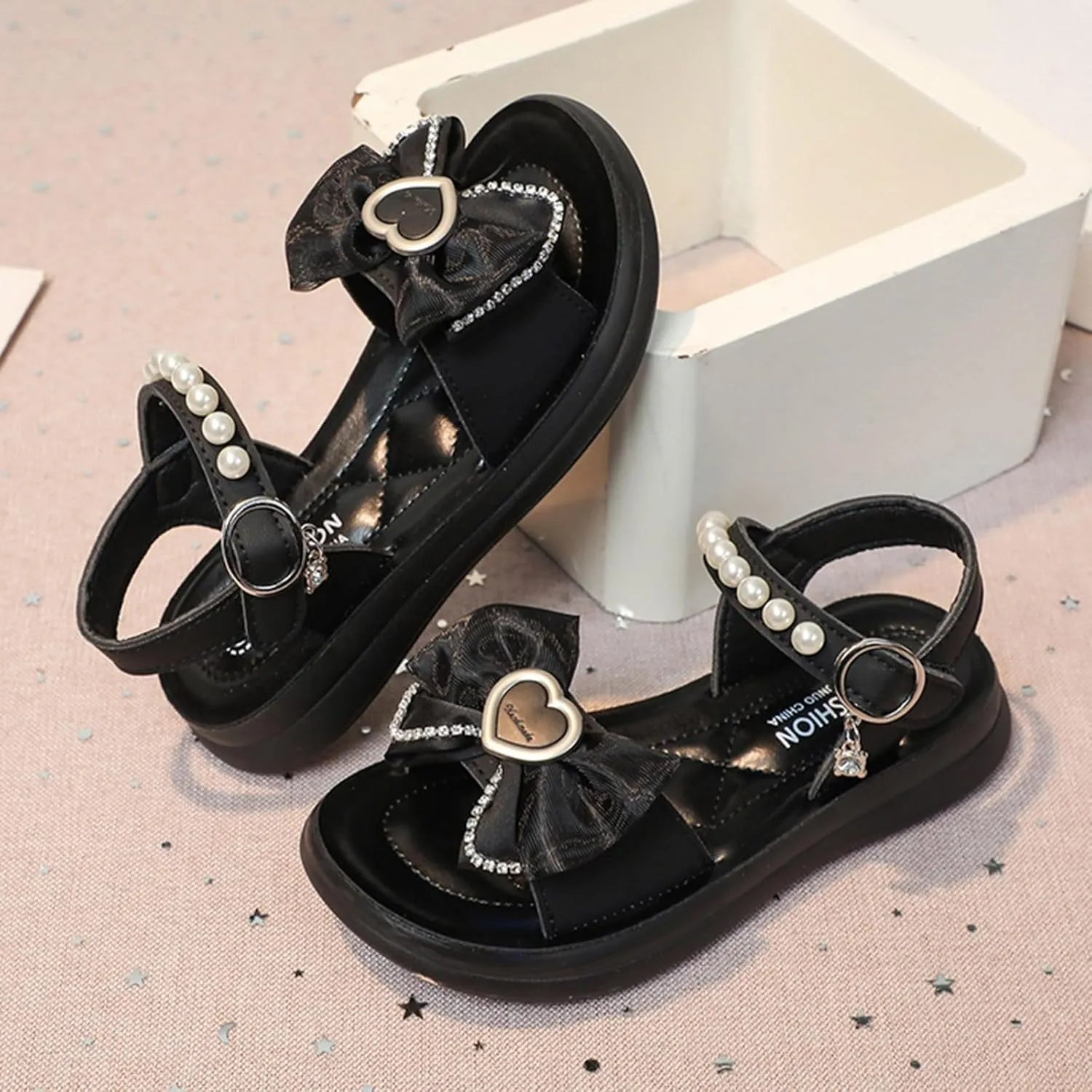 Girls Print Sandal Children Shoes Thick Soled Comfortable Soft Soled Sandals Fashionable Love Butterfly Sandals