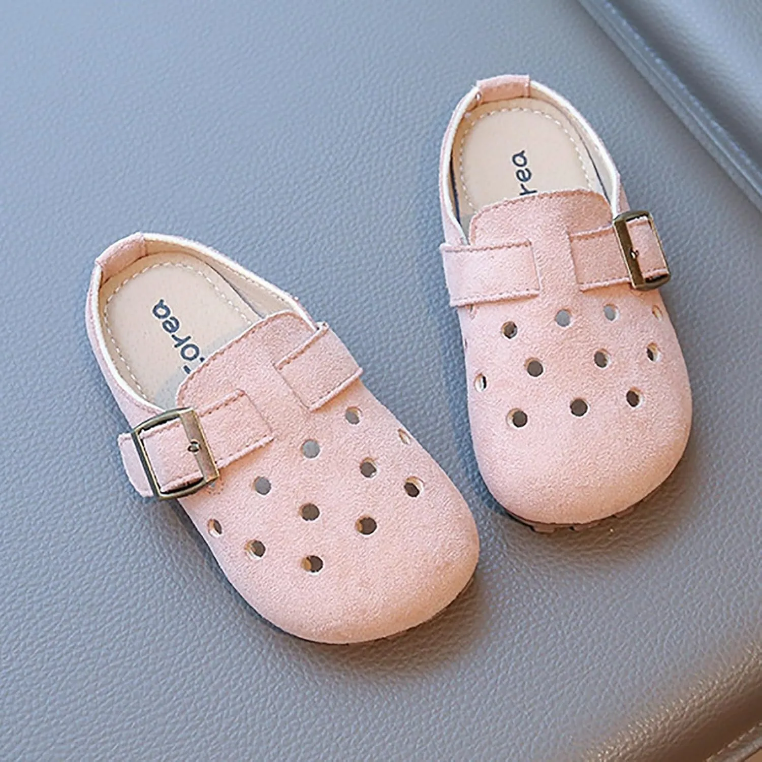 Girls Shoes Comfortable Closed Toe Slip On Sandals Fashionable Casual Slippers Sandals for Toddler Girl White