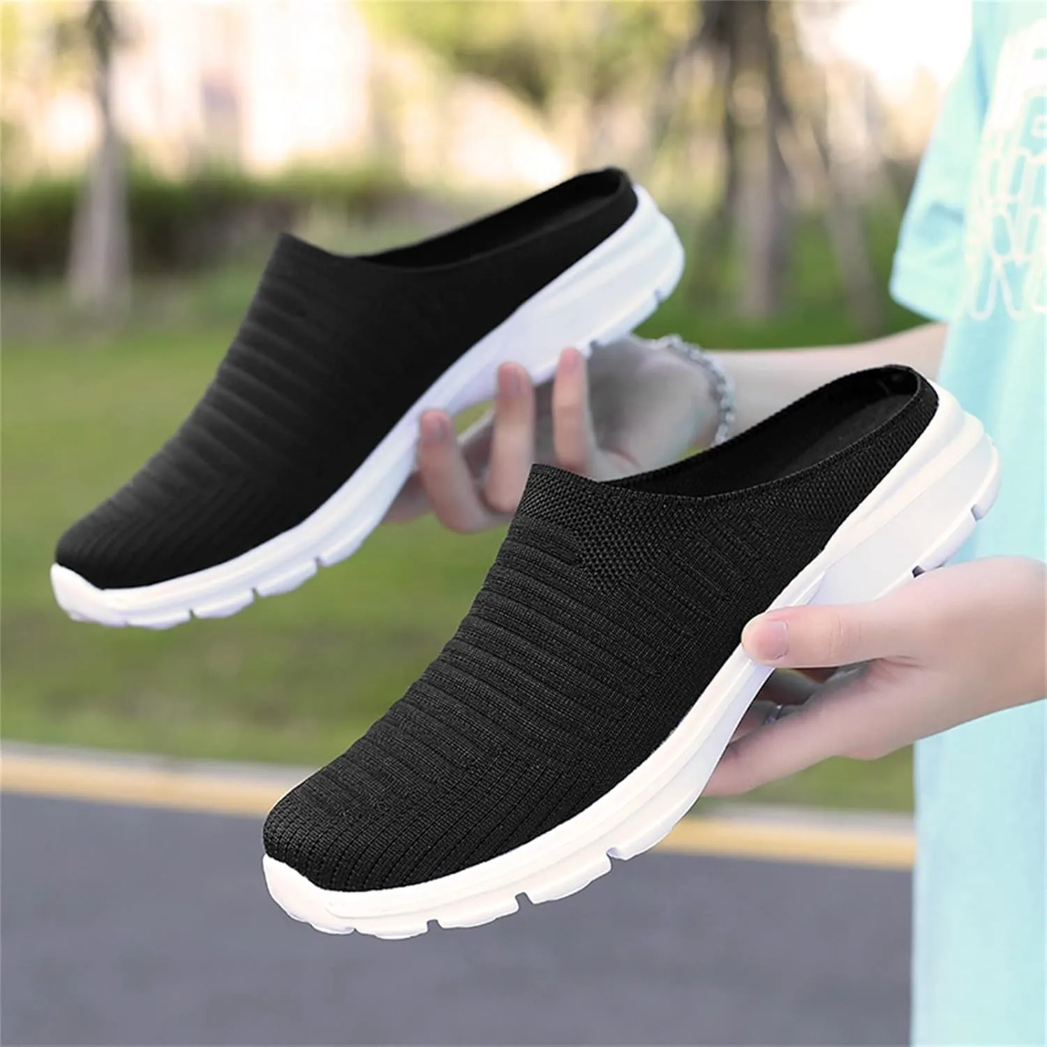 House Slippers Men 8 Mesh Breathable Lightweight Slip On Flat Casual Half Slippers Size 13 Mens Shoes Slippers