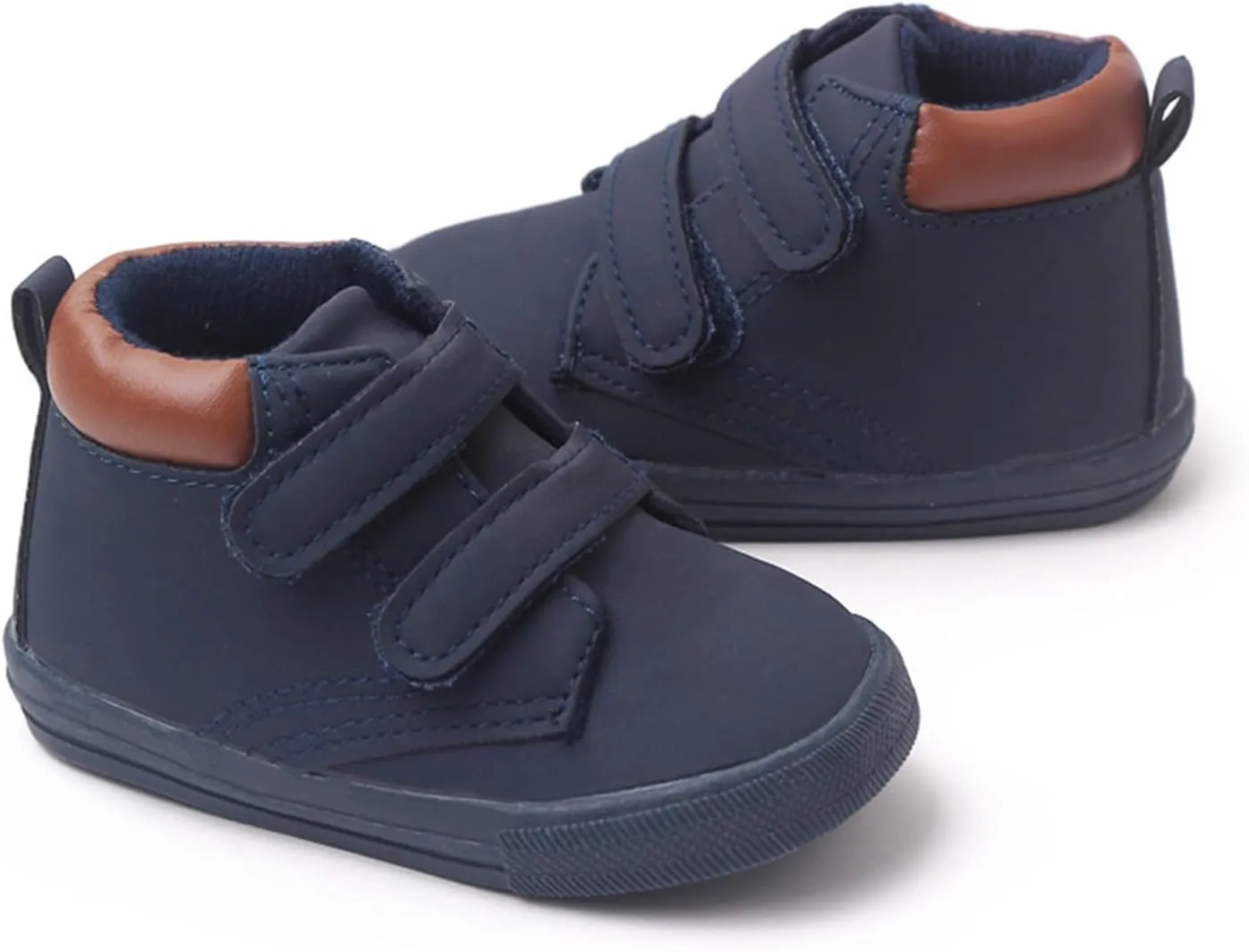 Infant Boys High-top Sneaker Cowboy Baby Brown Shoes Fashion Suede Leather Lace-Up Soft Flat Walking Ankle Boots