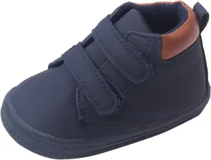 Infant Boys High-top Sneaker Cowboy Baby Brown Shoes Fashion Suede Leather Lace-Up Soft Flat Walking Ankle Boots