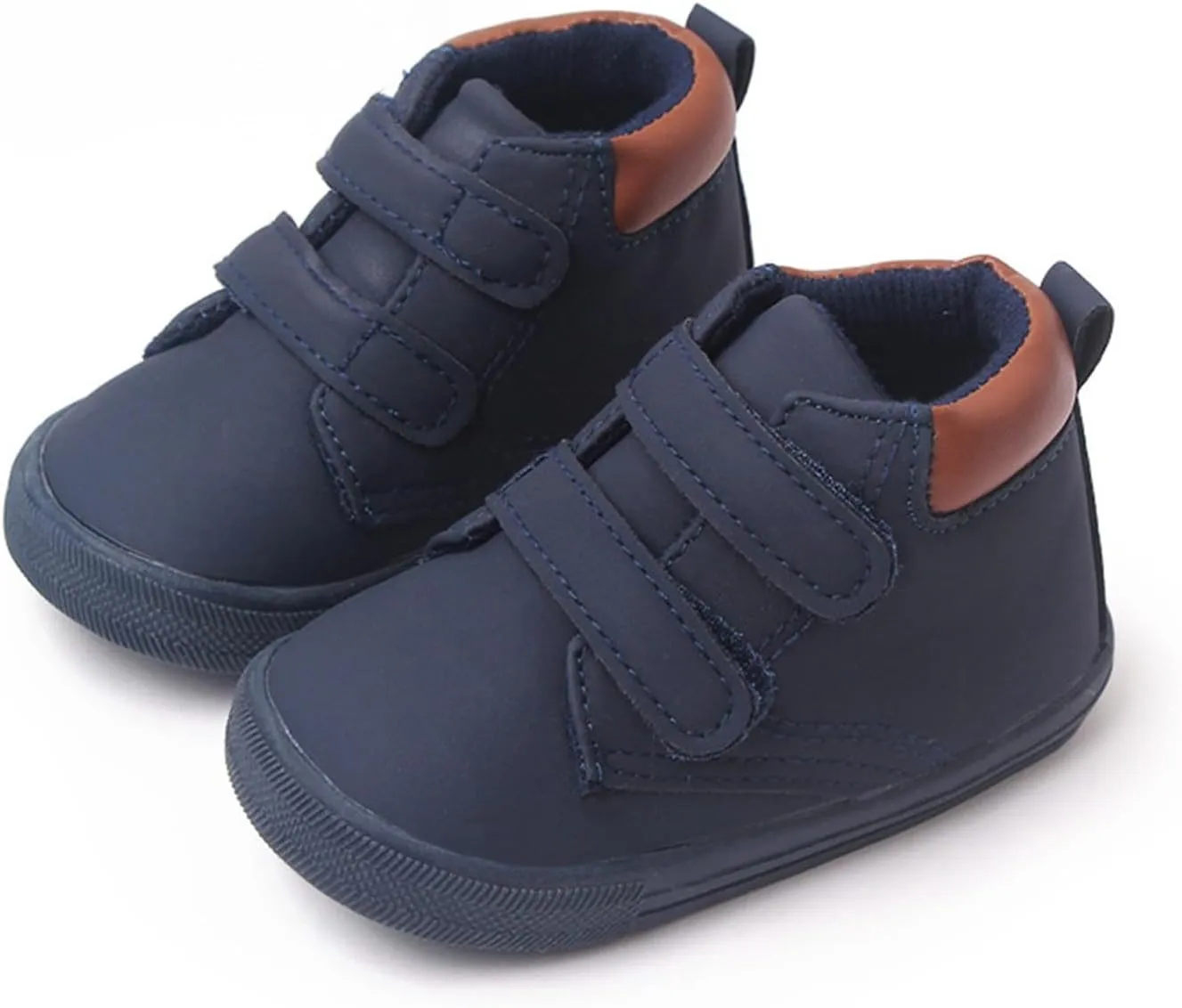 Infant Boys High-top Sneaker Cowboy Baby Brown Shoes Fashion Suede Leather Lace-Up Soft Flat Walking Ankle Boots