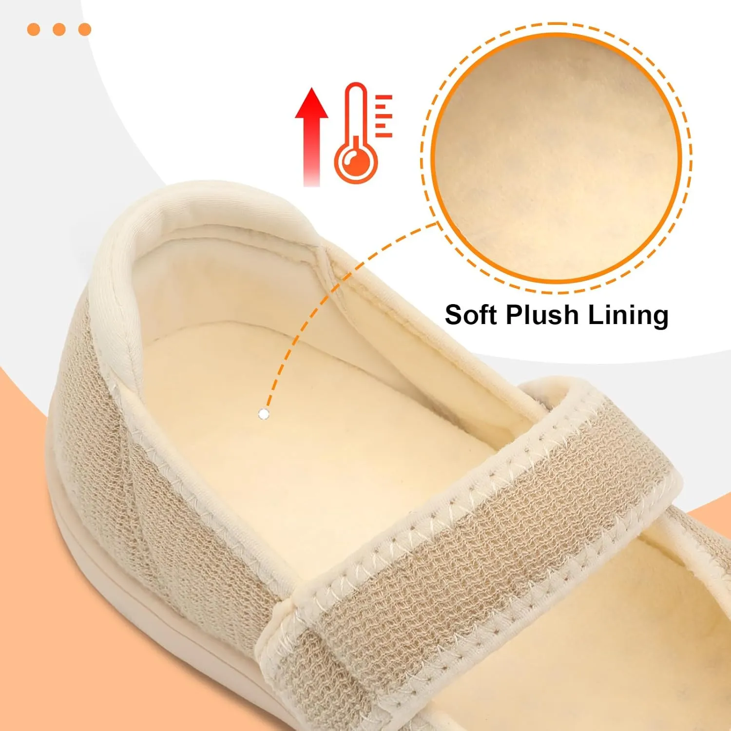 JOINFREE Womens Wide Diabetic Slippers Adjustable Comfort House Shoes Extra Wide Width Edema Swollen Arthritis Bedroom Slipper Indoor Outdoor