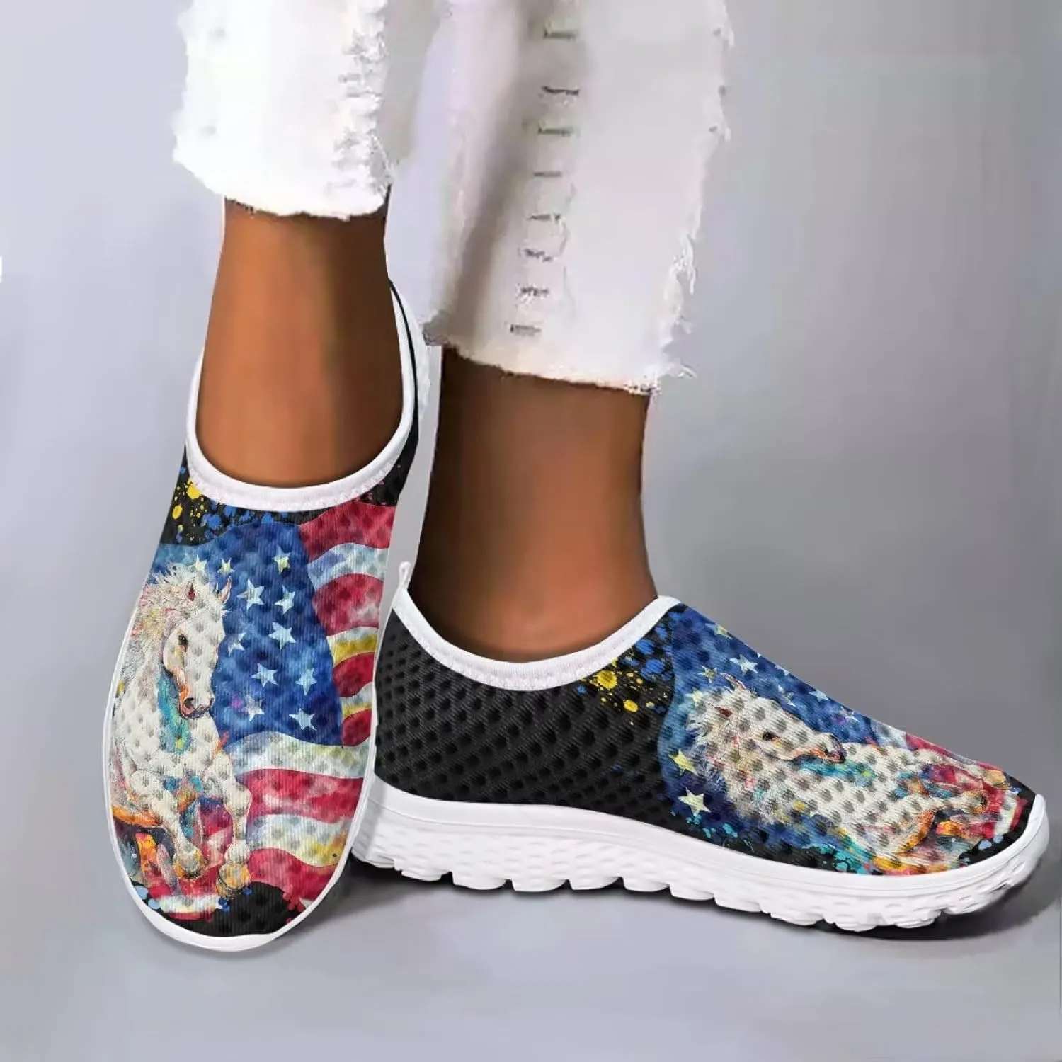 KEIAHUAN Trendy Running Shoes for Women Sneakers, Casual Lightweight Training Shoes Non-Slip Athletic Tennis Shoes