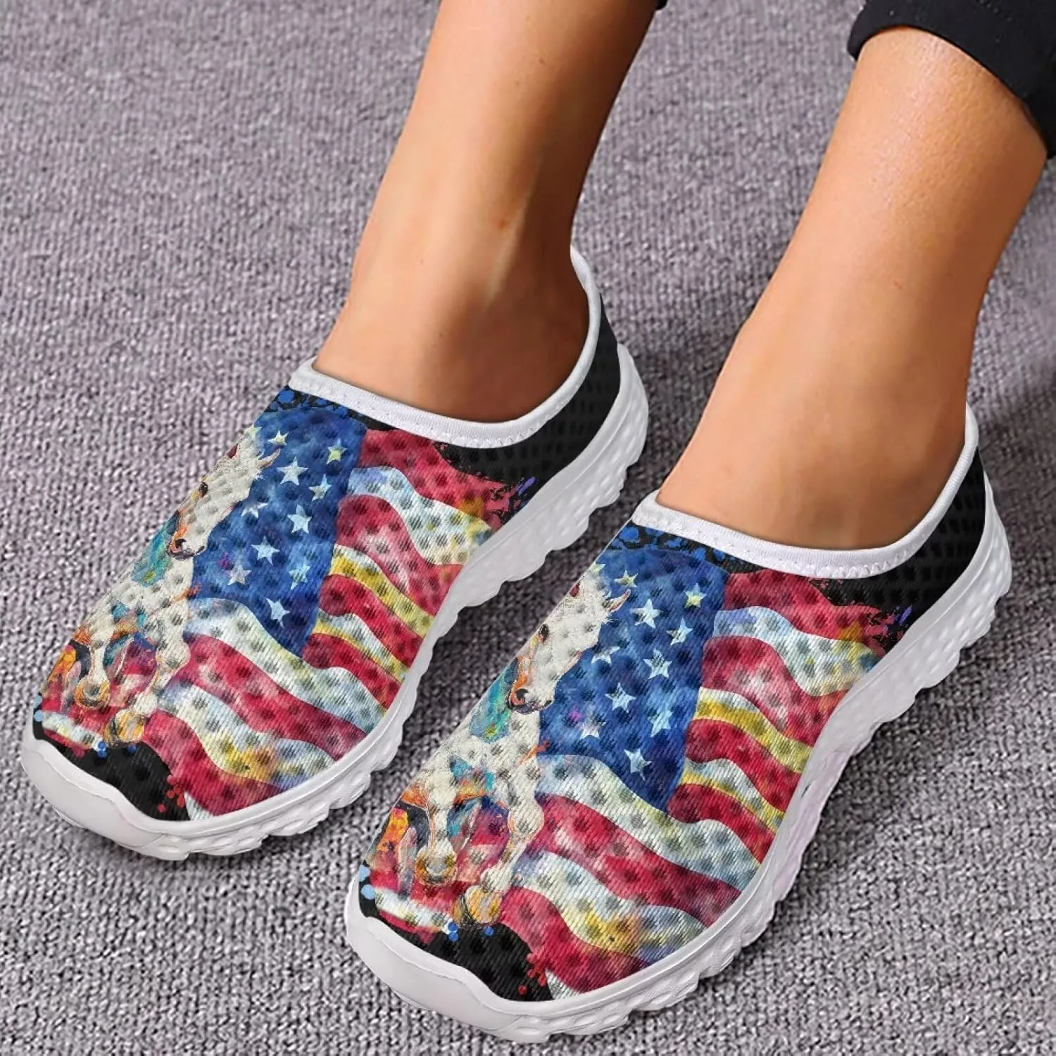 KEIAHUAN Trendy Running Shoes for Women Sneakers, Casual Lightweight Training Shoes Non-Slip Athletic Tennis Shoes